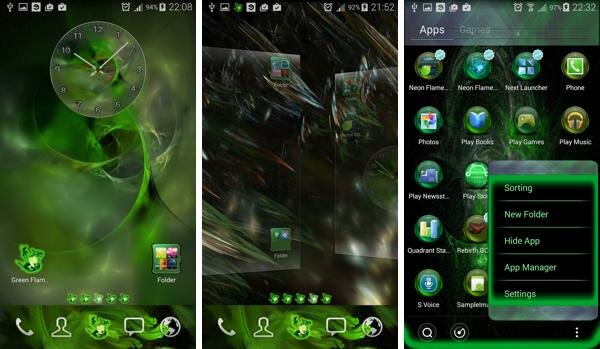 Green Flame GO theme for android